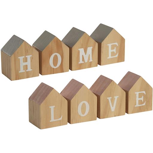House shape HOME/LOVE letter blocks